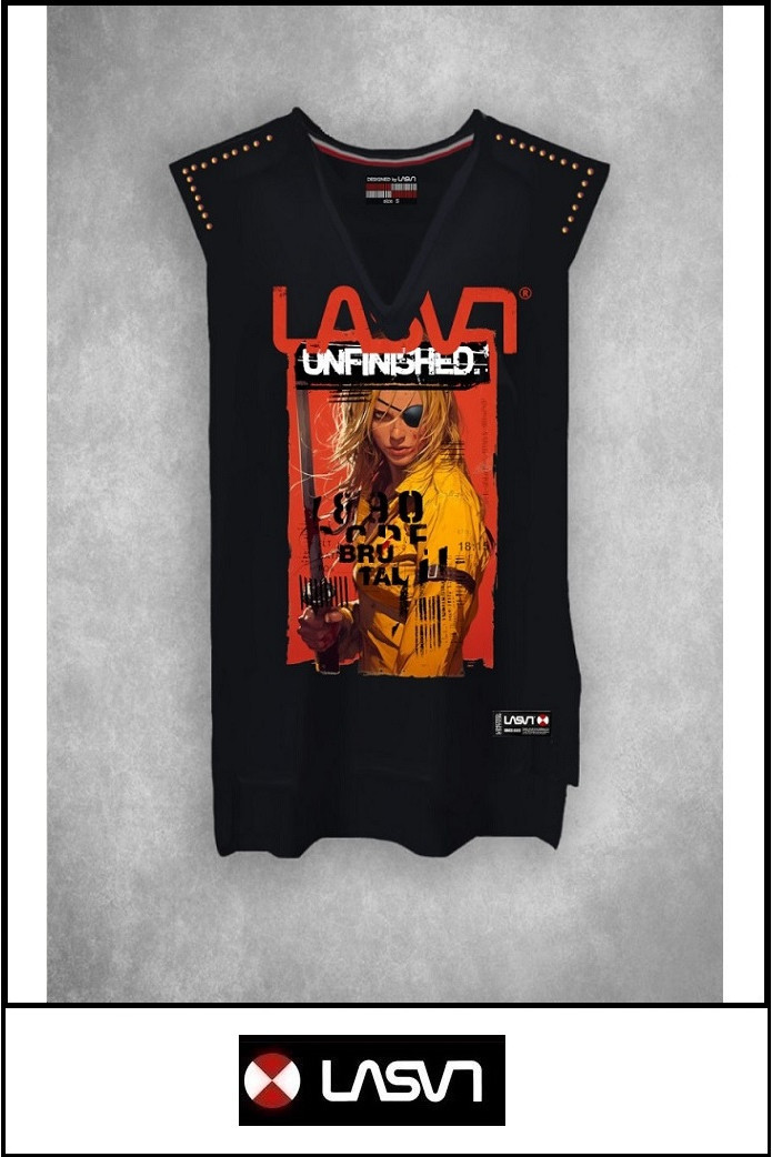 CAMISETA DE MUJER UNFINISHED NEGRA LA SAL