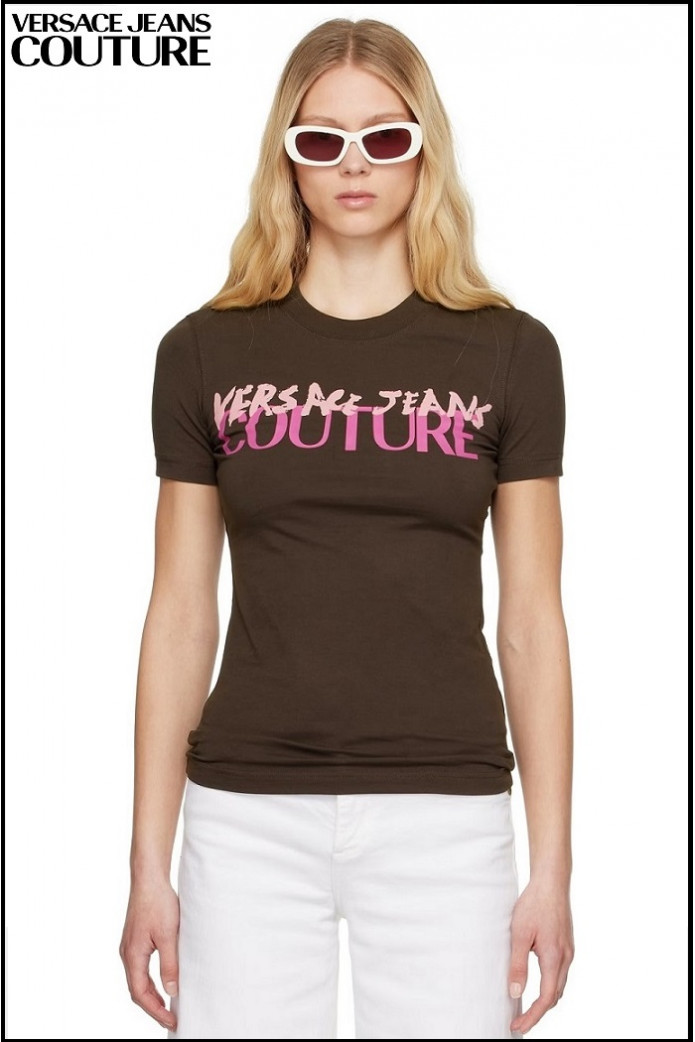 CAMISETA MARRÓN CON LOGOTIPO VERSACE JEANS COUTURE