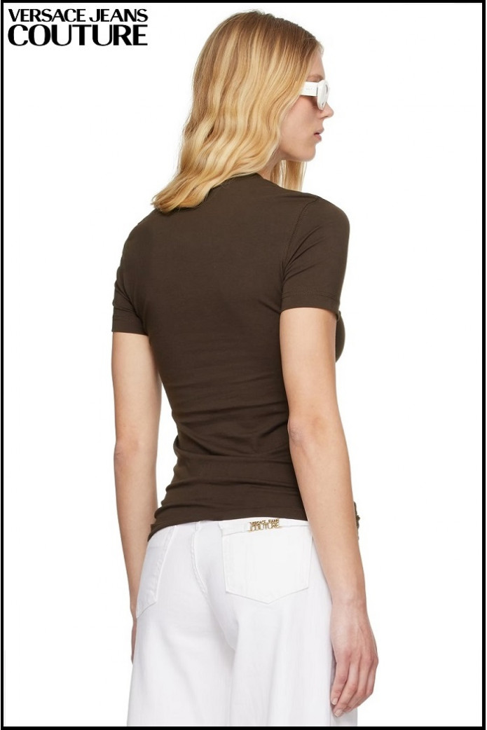 CAMISETA MARRÓN CON LOGOTIPO VERSACE JEANS COUTURE