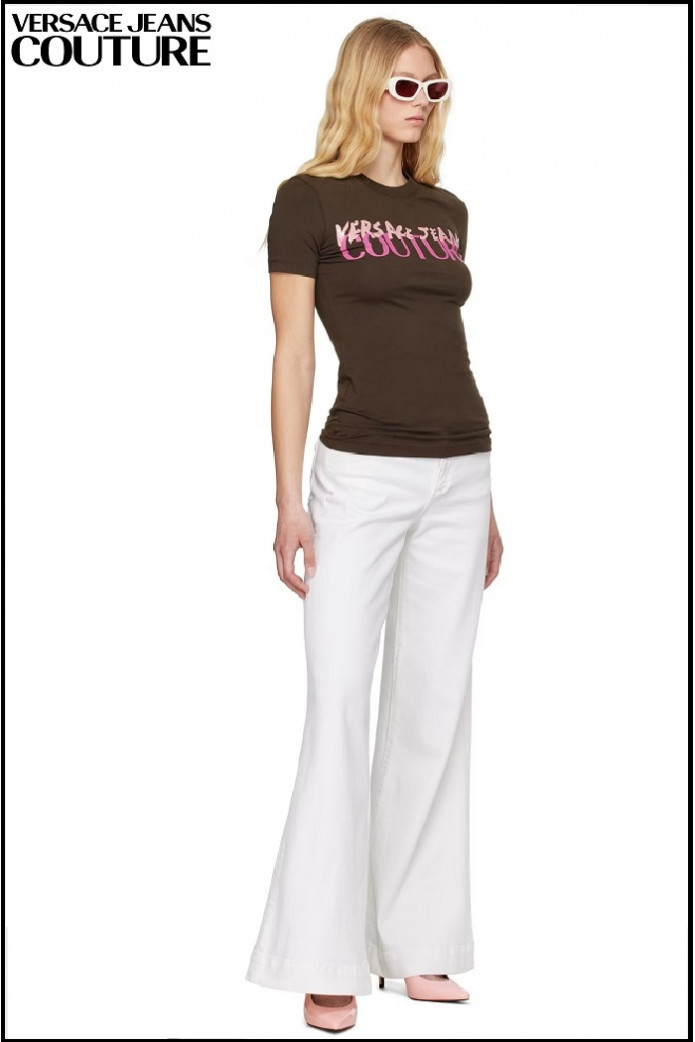 CAMISETA MARRÓN CON LOGOTIPO VERSACE JEANS COUTURE