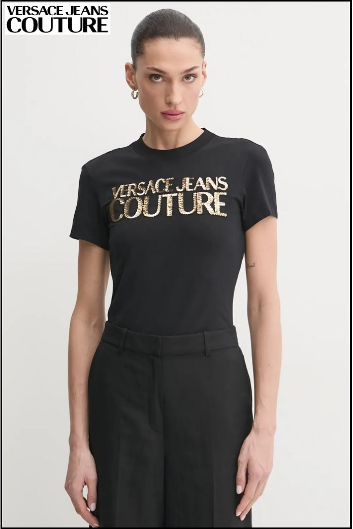 CAMISETA INSTITUCIONAL LOGO NEGRA VERSACE JEANS COUTURE