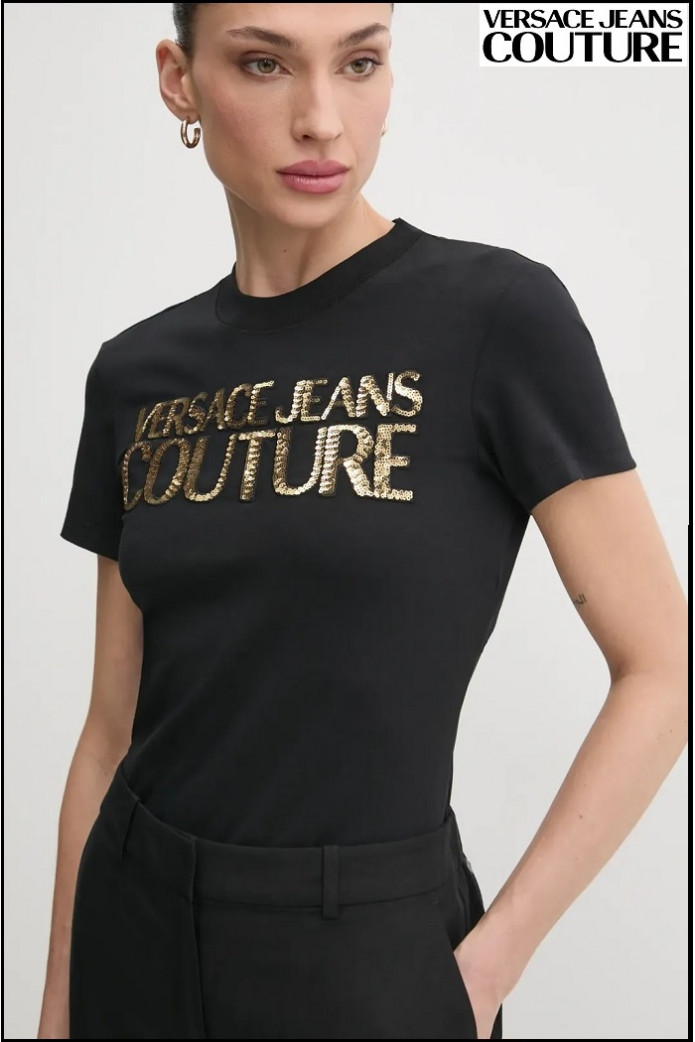 CAMISETA INSTITUCIONAL LOGO NEGRA VERSACE JEANS COUTURE