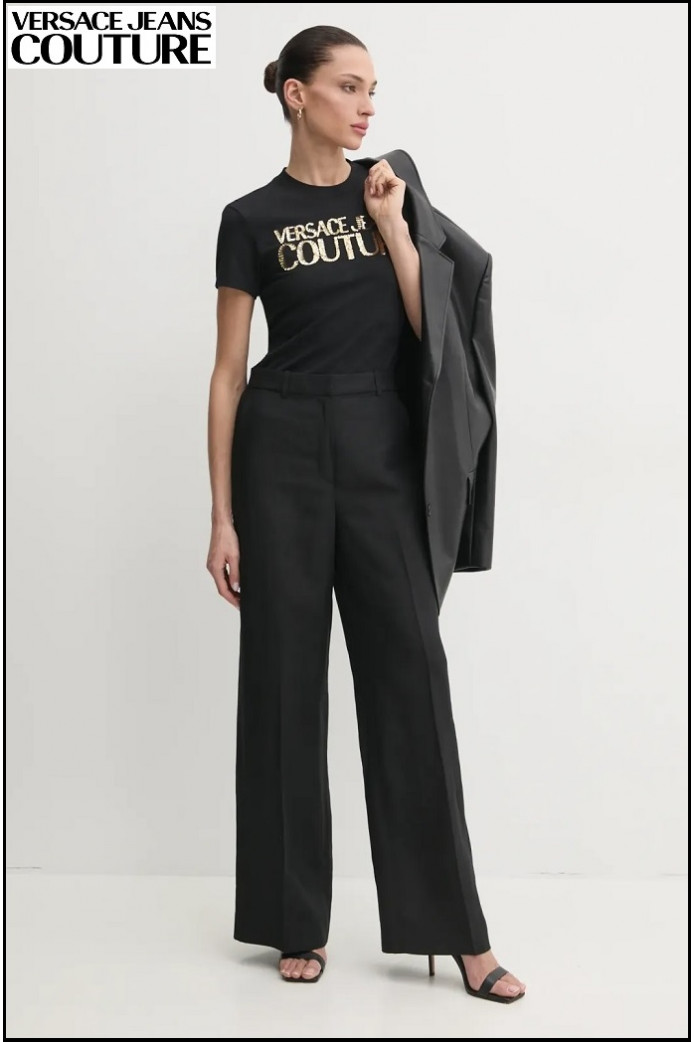 CAMISETA INSTITUCIONAL LOGO NEGRA VERSACE JEANS COUTURE