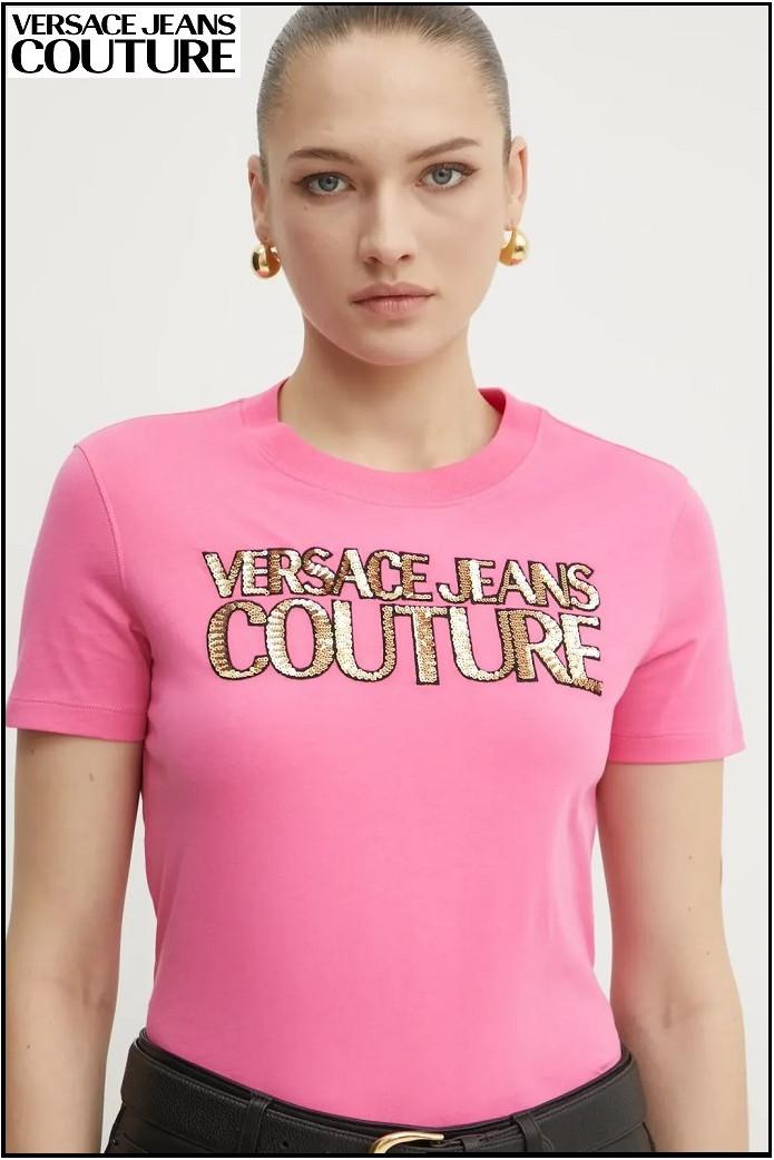 CAMISETA LENTEJUELAS ROSA VERSACE JEANS COUTURE