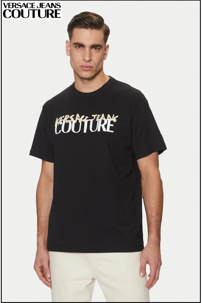 CAMISETA NEGRA CON LOGOTIPO VERSACE JEANS COUTURE