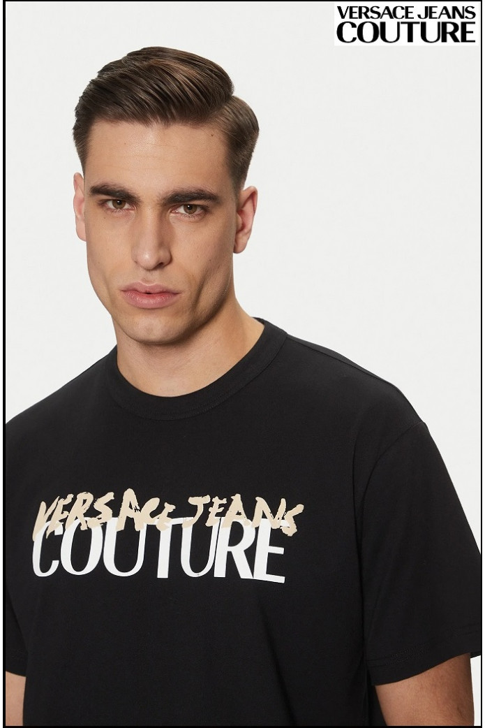 CAMISETA NEGRA CON LOGOTIPO VERSACE JEANS COUTURE