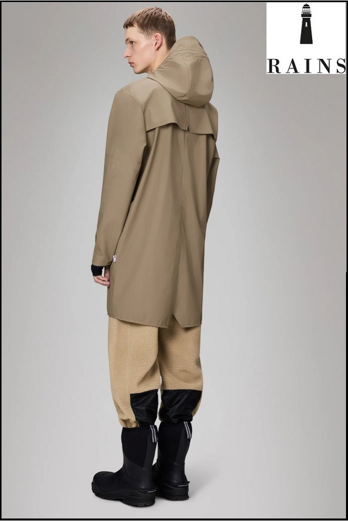 CHAQUETA-IMPERMEABLE UNISEX LARGA BEIGE RAINS