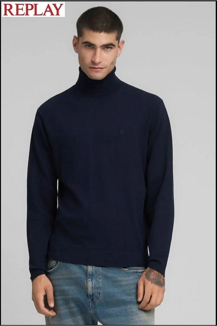 JERSEY CUELLO VUELTO AZUL REPLAY