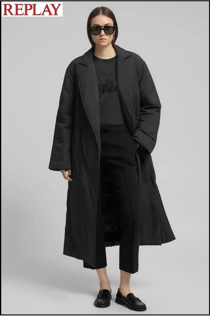 PANTALÓN NEGRO CROPPED DE SARGA REPLAY