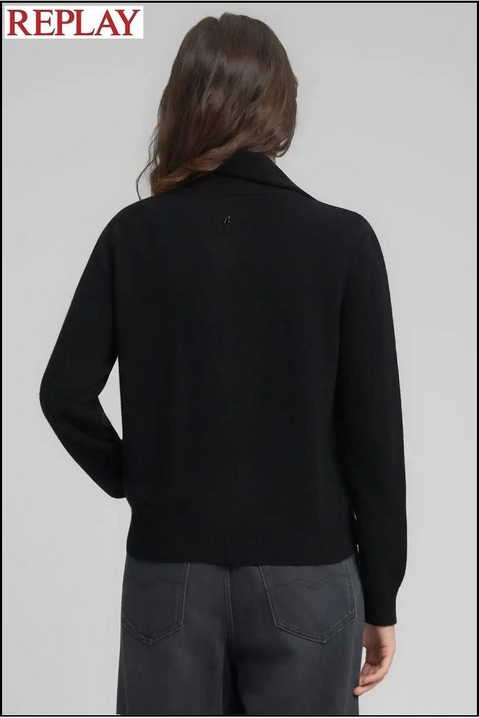 JERSEY CON CUELLO DE BUFANDA NEGRO REPLAY