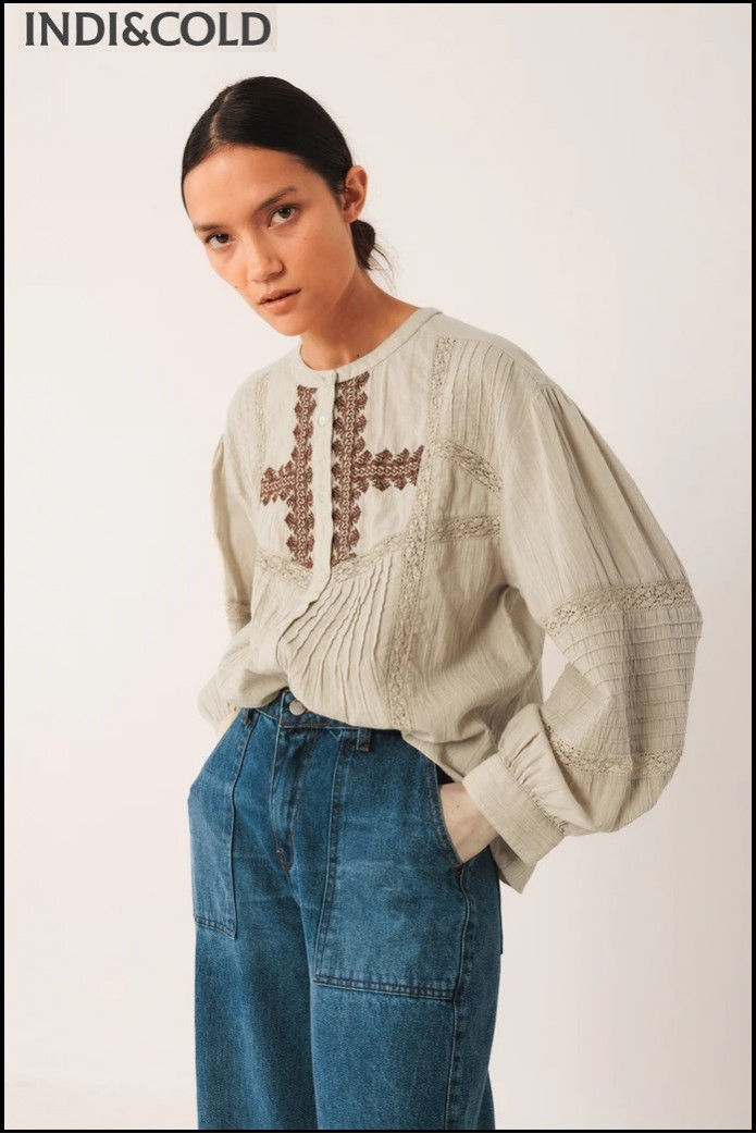 CAMISA BORDADO ÉTNICO INDI&COLD