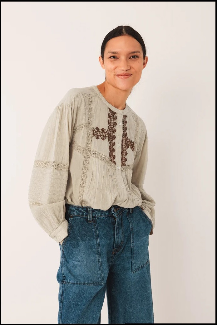 CAMISA BORDADO ÉTNICO INDI&COLD
