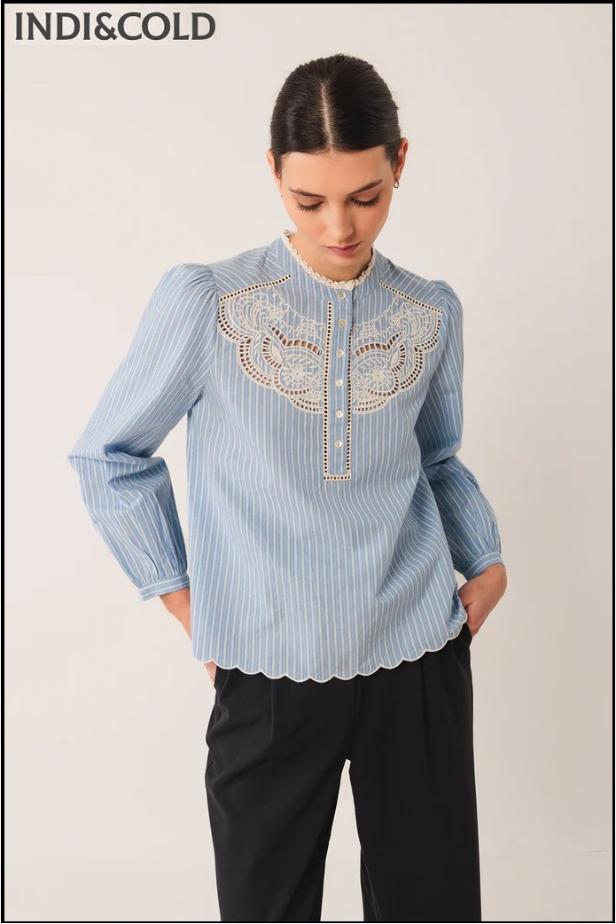 BLUSA BORDADOS POPELÍN INDI&COLD