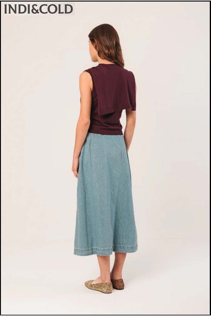 FALDA DENIM PLIEGUES INDI&COLD