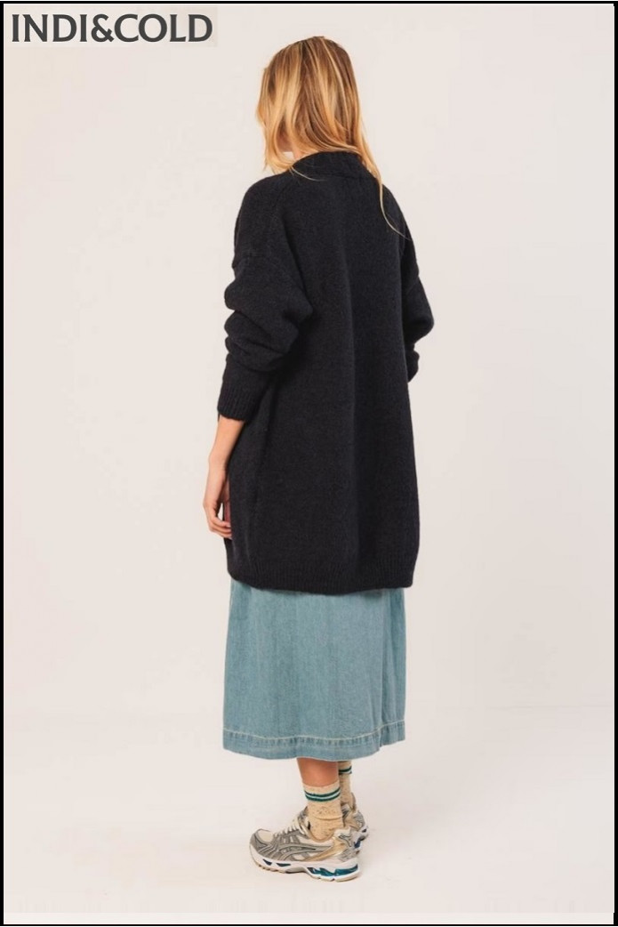 CHAQUETA LARGA CON MOHAIR INDI&COLD