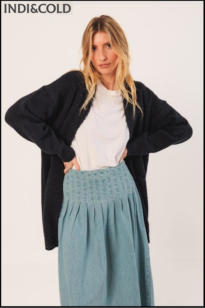 CHAQUETA LARGA CON MOHAIR INDI&COLD