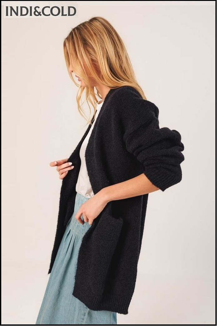 CHAQUETA LARGA CON MOHAIR INDI&COLD