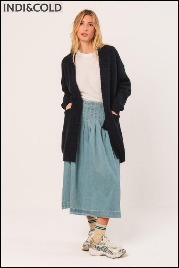 CHAQUETA LARGA CON MOHAIR INDI&COLD