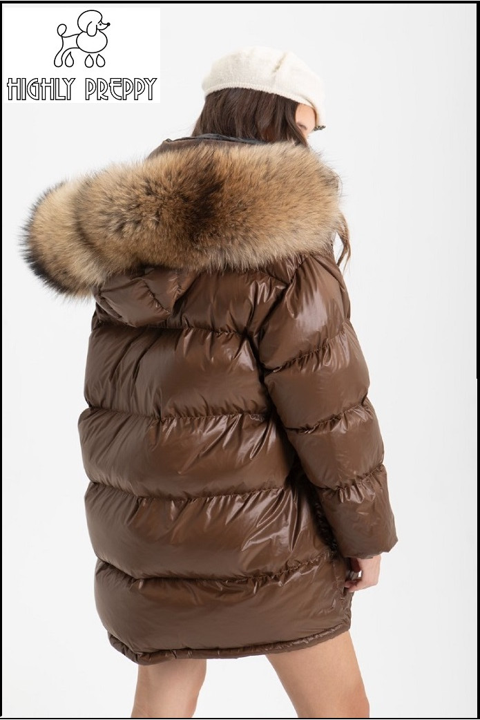 PLUMAS LARGO OVERSIZE MARRÓN HIGHLY PREPPY