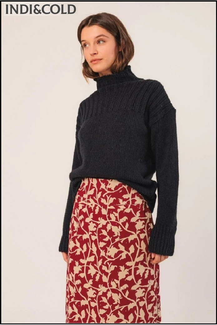 JERSEY PUNTO CUELLO SUBIDO MARINO INDI&COLD