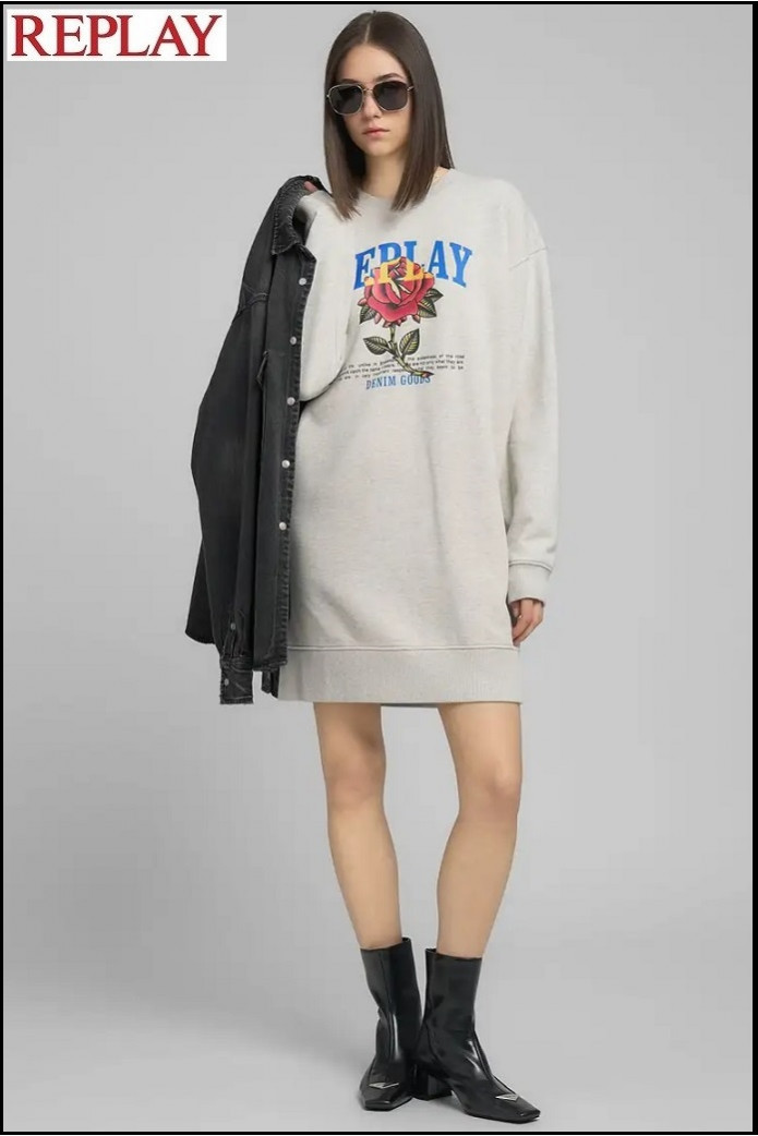 VESTIDO CORTO ESTILO SUDADERA REPLAY