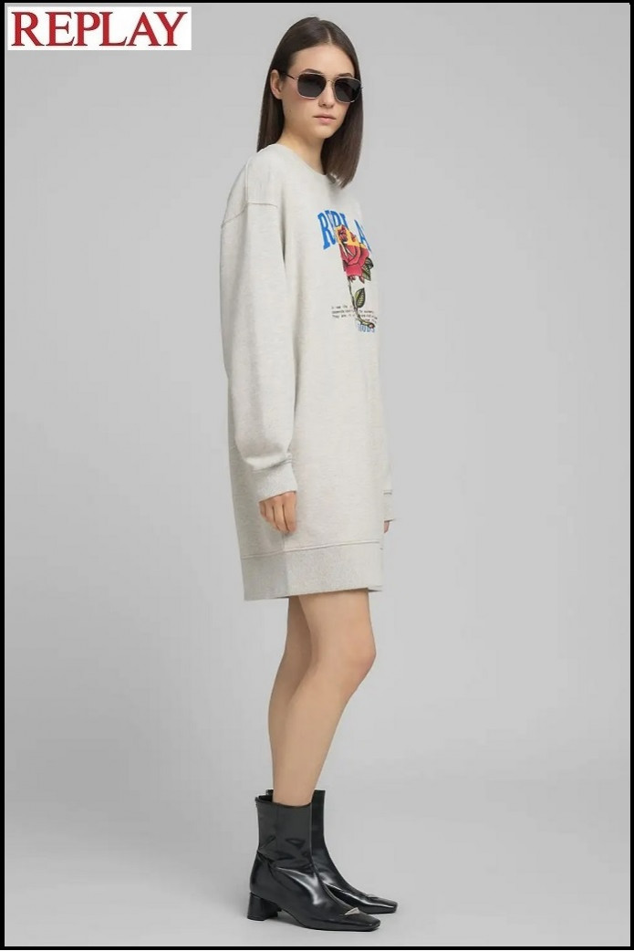 VESTIDO CORTO ESTILO SUDADERA REPLAY