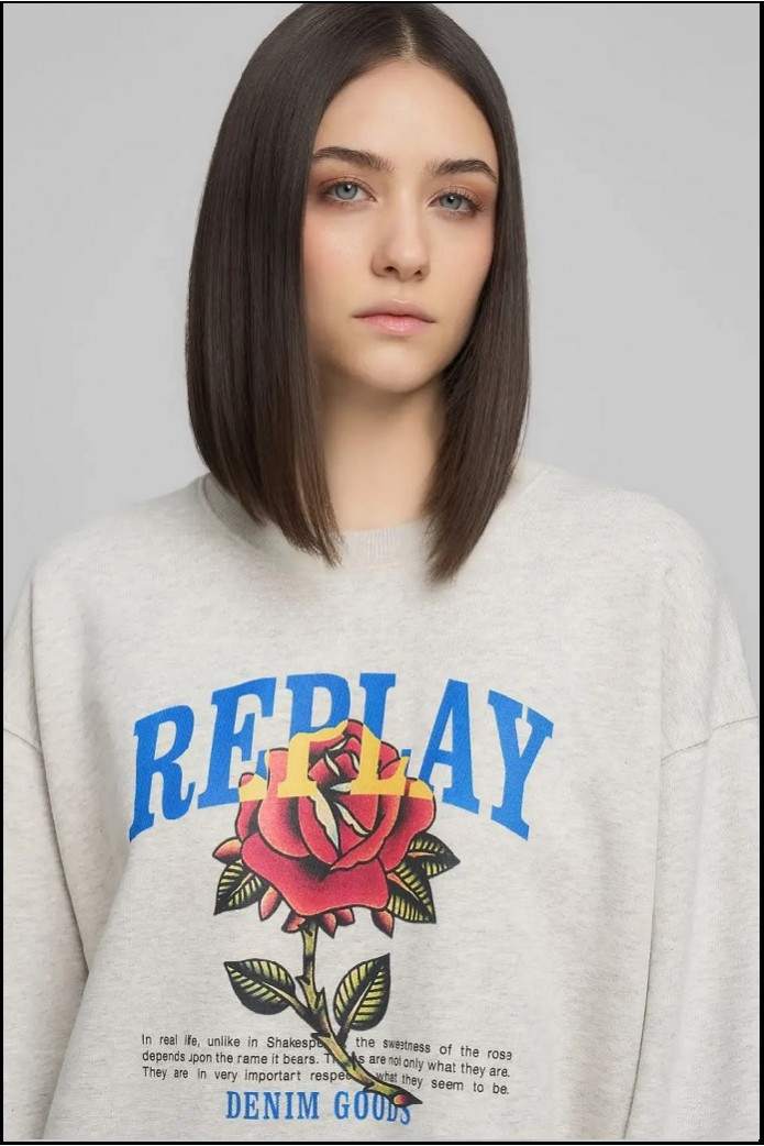 VESTIDO CORTO ESTILO SUDADERA REPLAY