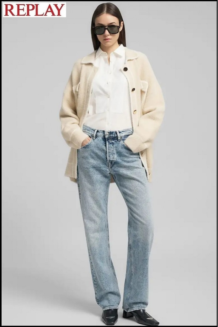 CAMISA DE ALGODÓN CON PECHERA REPLAY