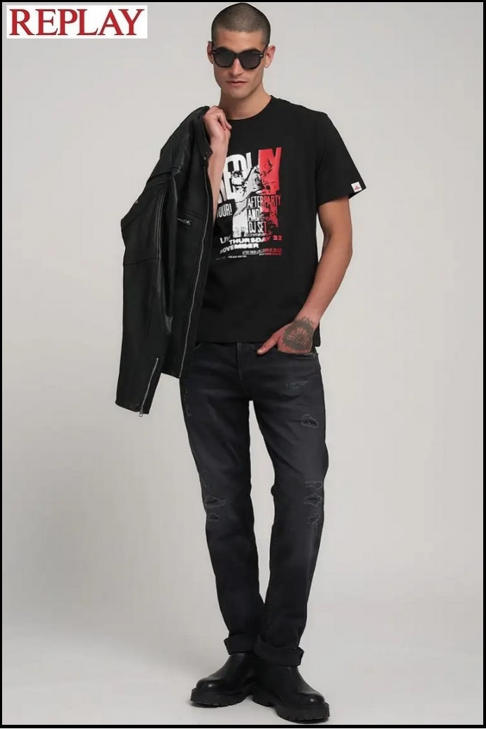 CAMISETA CON ESTAMPADO GRANDE REPLAY