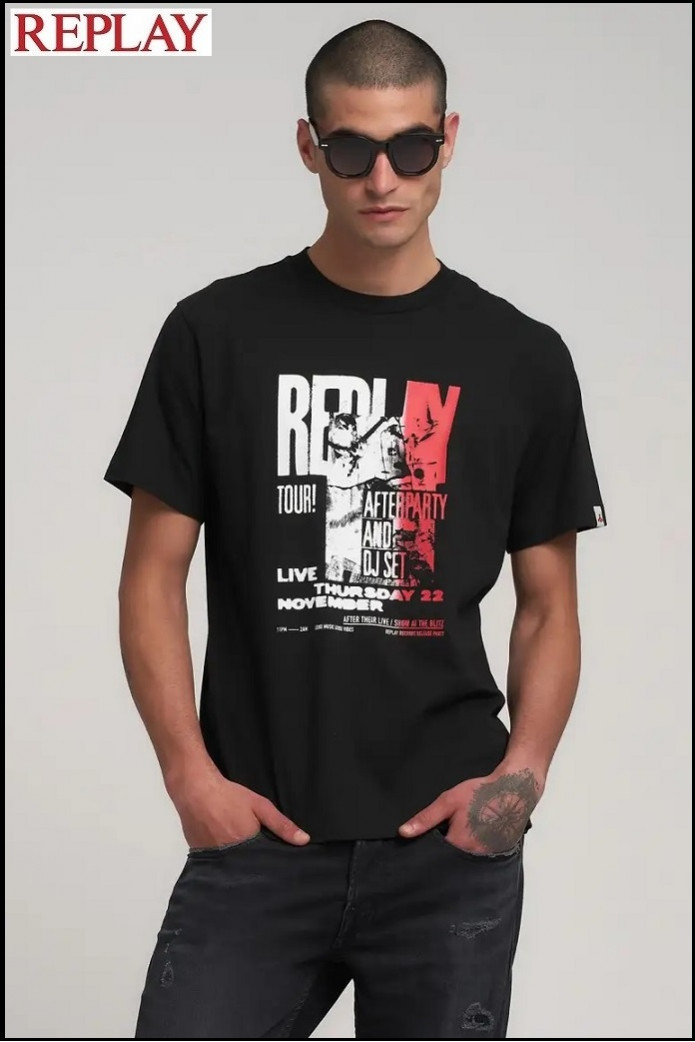 CAMISETA CON ESTAMPADO GRANDE REPLAY