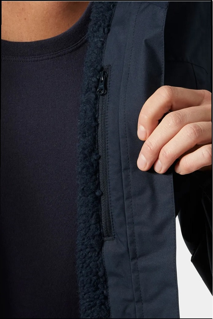 CREW HOODED PILE JACKET NAVY HELLY HANSEN