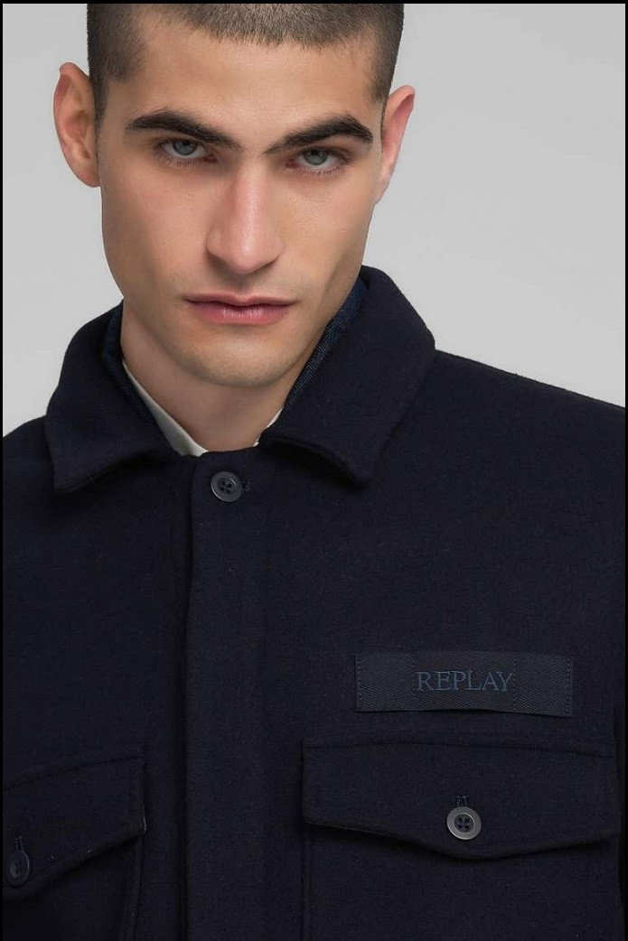 CHAQUETA CAMISERA DE MEZCLA DE LANA REPLAY