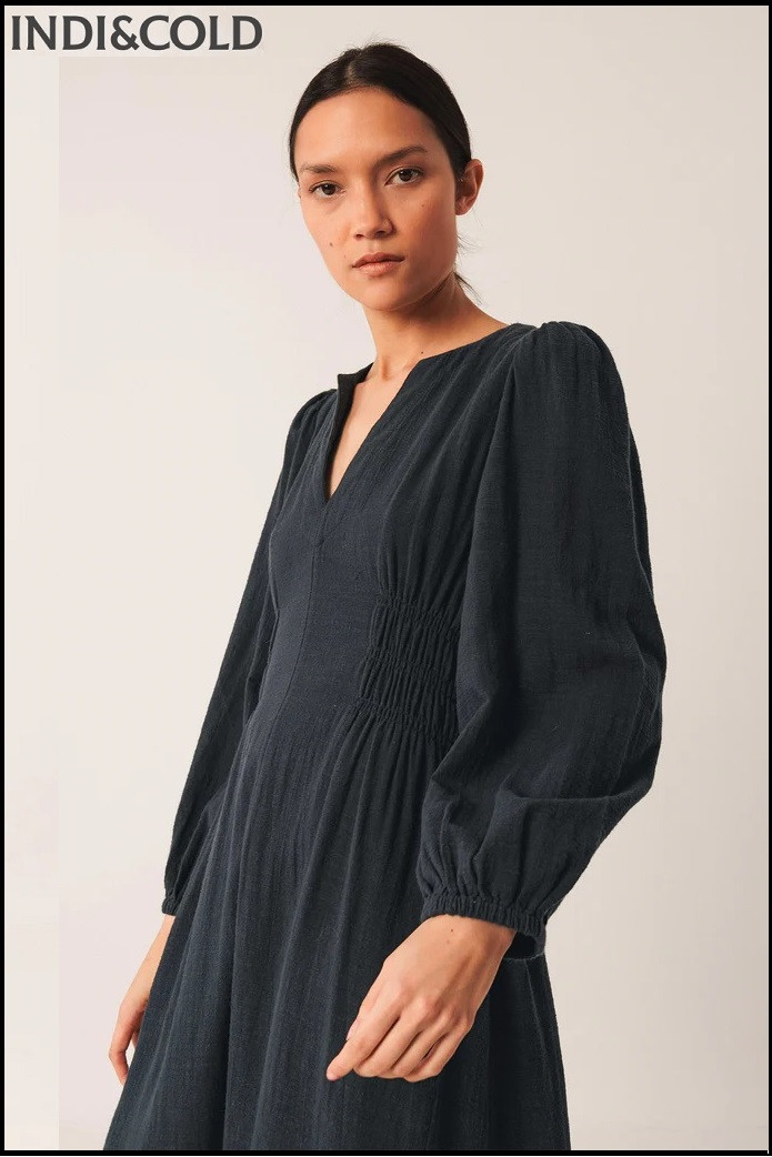 VESTIDO ALGODÓN CREPADO INDI&COLD