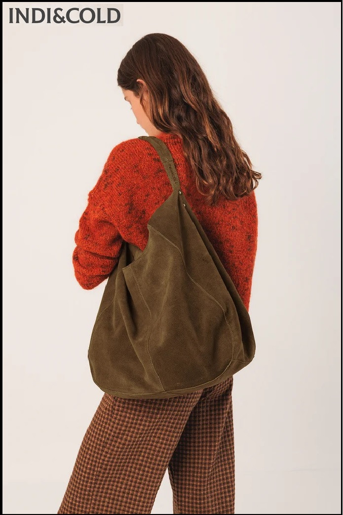 BOLSO TOTE SERRAJE KHAKI INDI&COLD