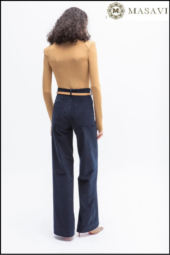 PANTALÓN KARWAR TERCIOPELO AZUL MARINO MASAVI