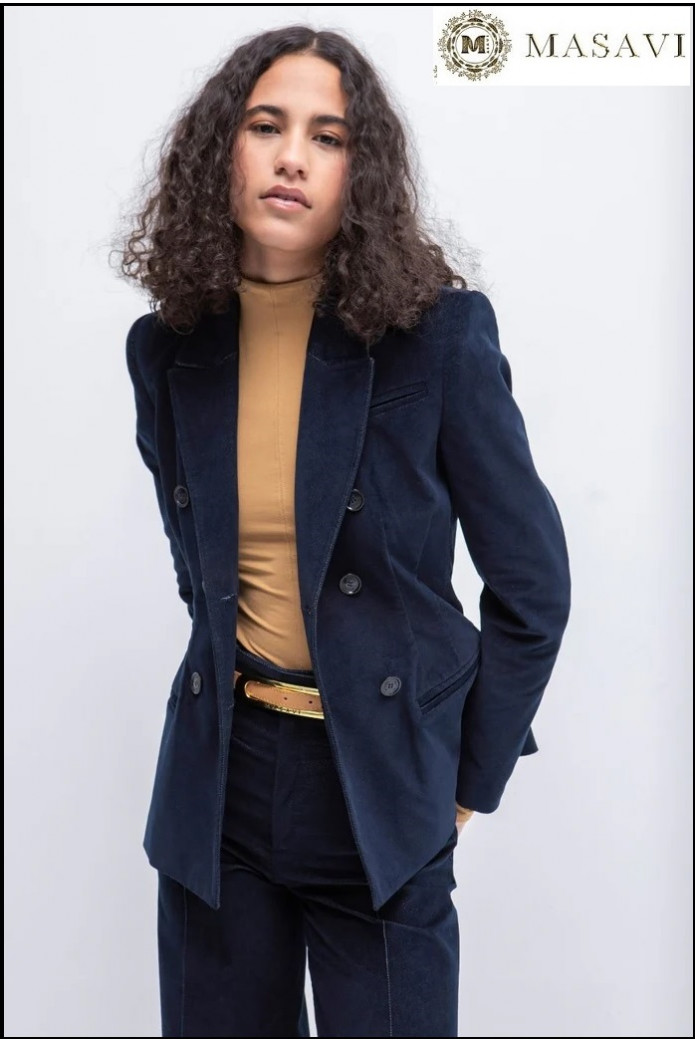 BLAZER KARWAR TERCIOPELO AZUL MARINO MASAVI