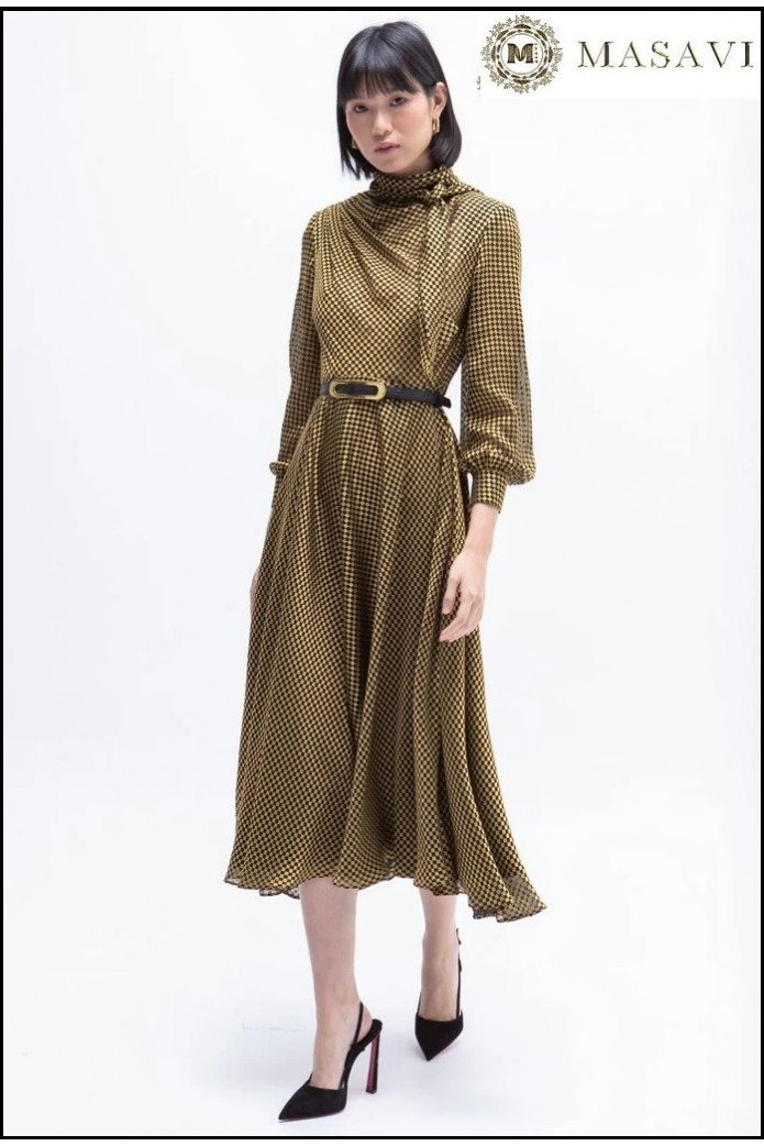 VESTIDO ROMBOS ORO VALENCIA MASAVI