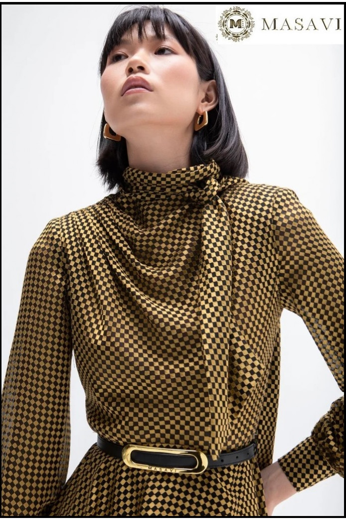 VESTIDO ROMBOS ORO VALENCIA MASAVI