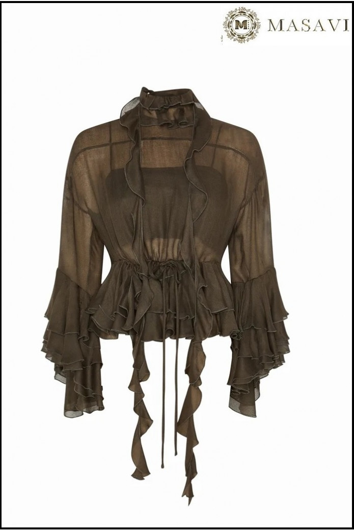 BLUSA VOLANTES GVL BROWN MASAVI