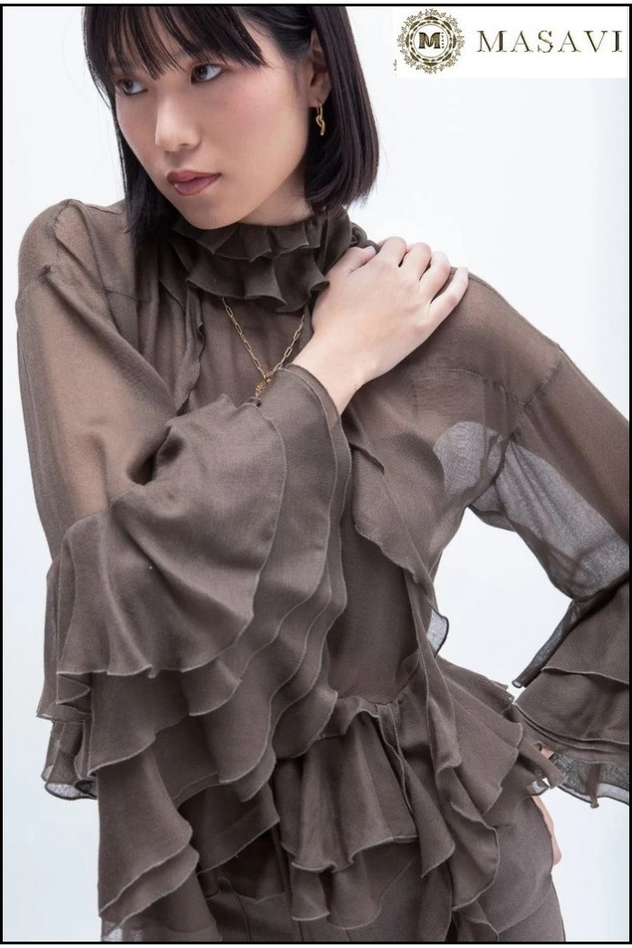 BLUSA VOLANTES GVL BROWN MASAVI
