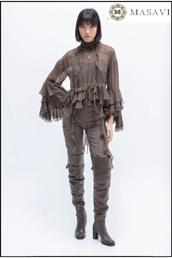 BLUSA VOLANTES GVL BROWN MASAVI