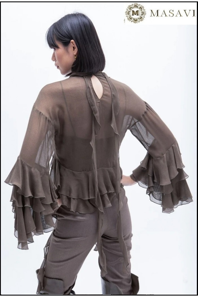 BLUSA VOLANTES GVL BROWN MASAVI