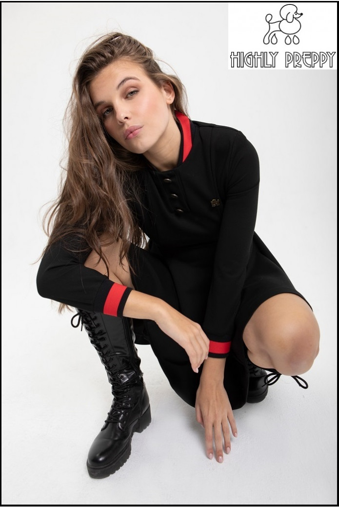 VESTIDO PUNTO NEGRO EVASÉ HIGHLY PREPPY