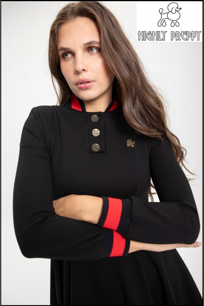 VESTIDO PUNTO NEGRO EVASÉ HIGHLY PREPPY