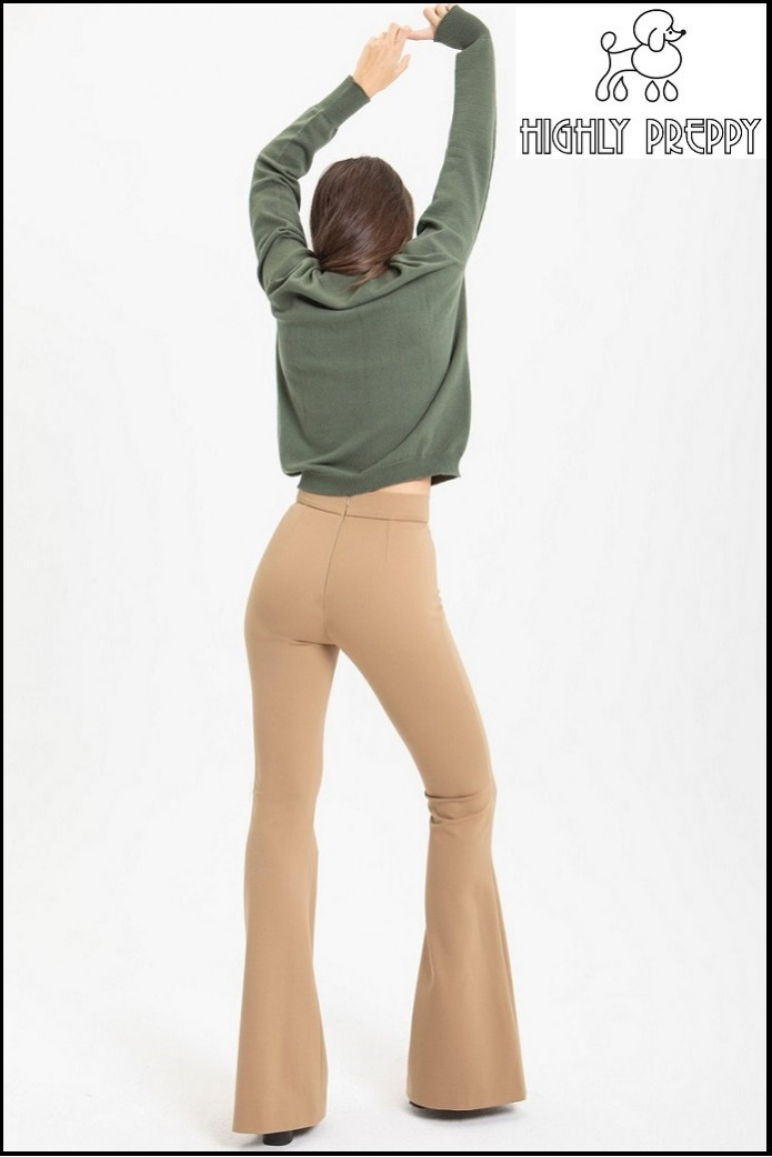 PANTALÓN PUNTO CAMPANA CAMEL HIGHLY PREPPY