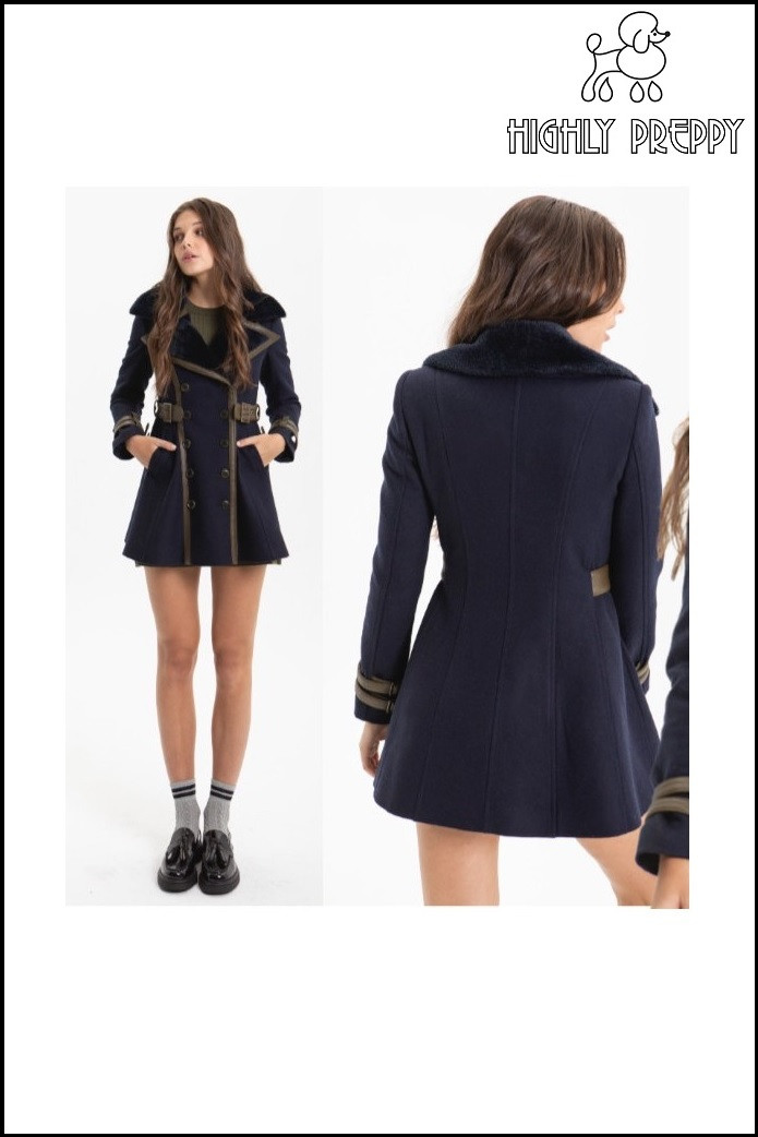 ABRIGO COMBINADO AZUL Y KAKI HIGHLY PREPPY