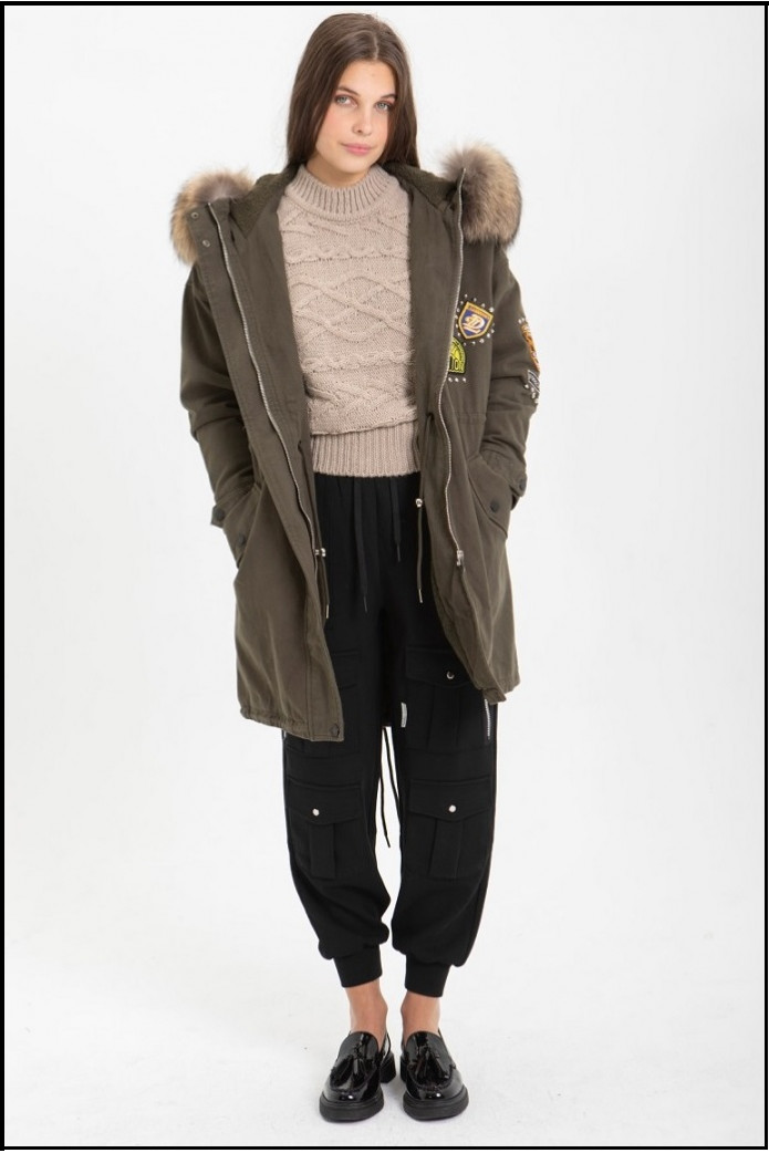 PARKA CON PELO CAPUCHA HIGHLY PREPPY