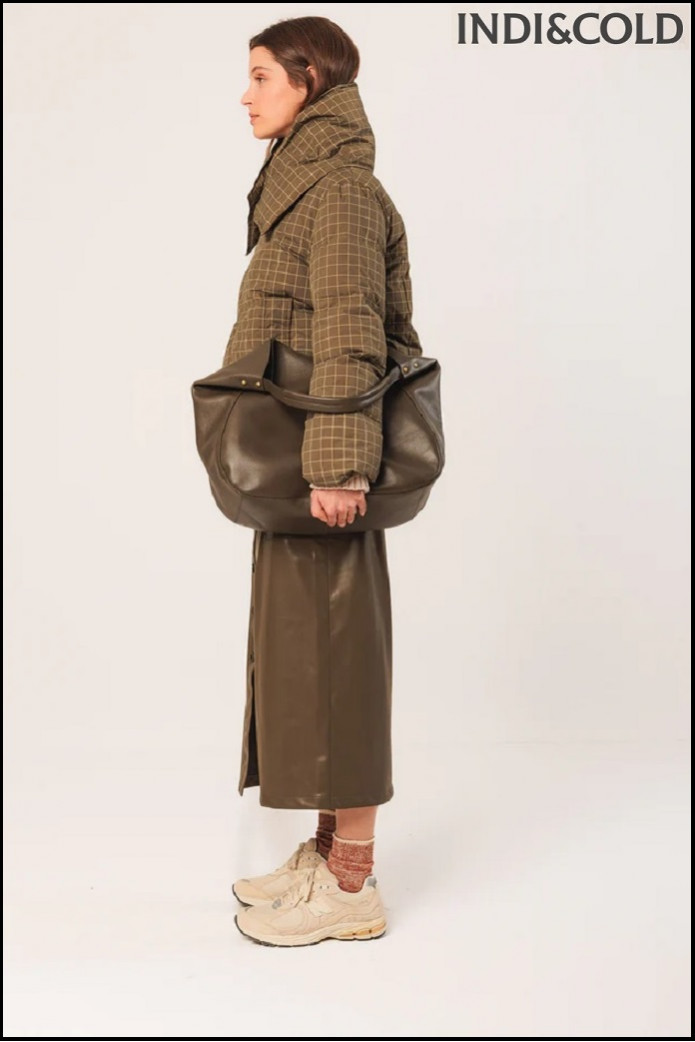 ABRIGO PLUMÓN CORTO CUADROS INDI&COLD