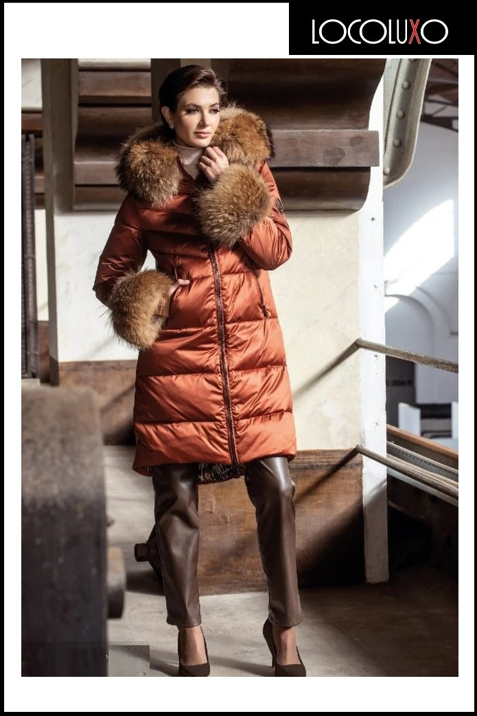 PLUMÍFERO LARGO MARRÓN LOCO LUXO