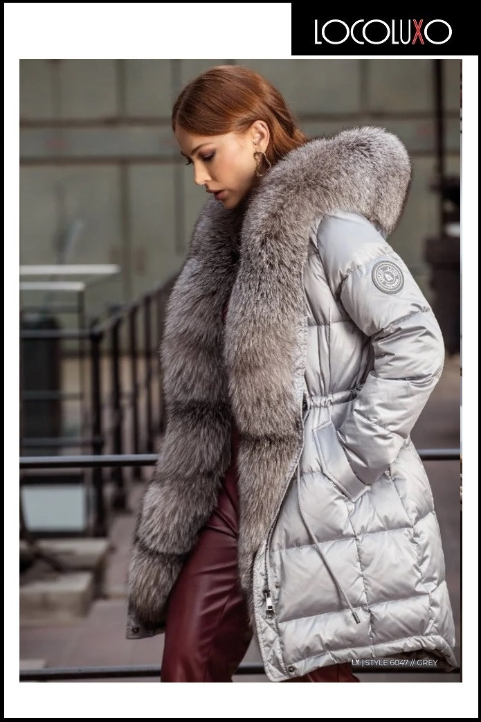 PLUMAS LARGO GRIS LOCO LUXO